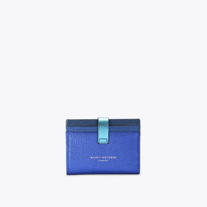 Portefeuilles Kurt Geiger Multi Card Leather Femme Bleu | EIWB-93478