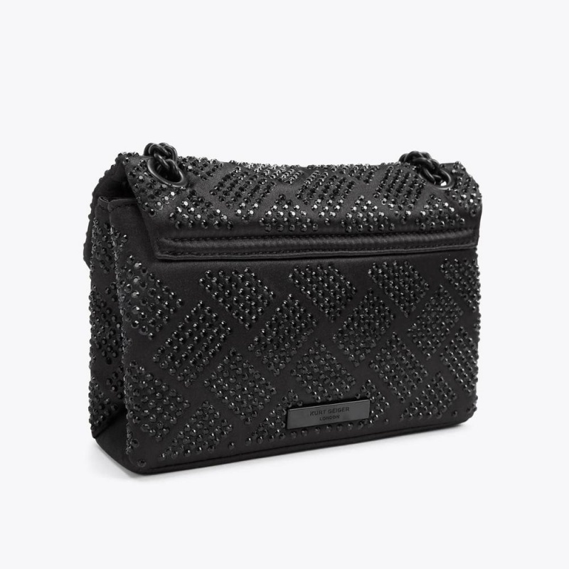 Sac Mini Kurt Geiger Crystal Kensington Femme Noir | YUPK-73145