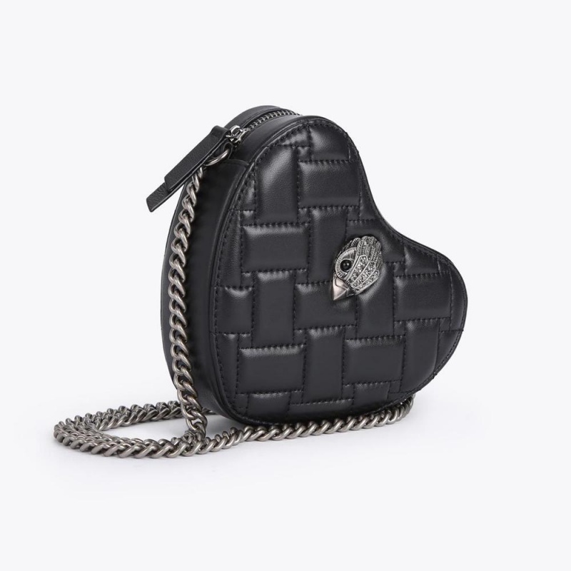 Sac Mini Kurt Geiger Kensington Heart Femme Noir | CDLR-94386