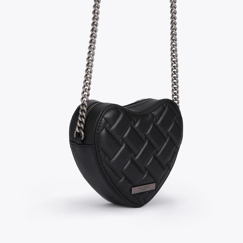 Sac Mini Kurt Geiger Kensington Heart Femme Noir | CDLR-94386