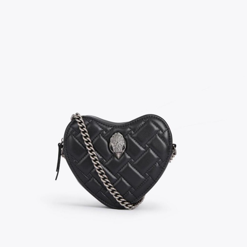 Sac Mini Kurt Geiger Kensington Heart Femme Noir | CDLR-94386