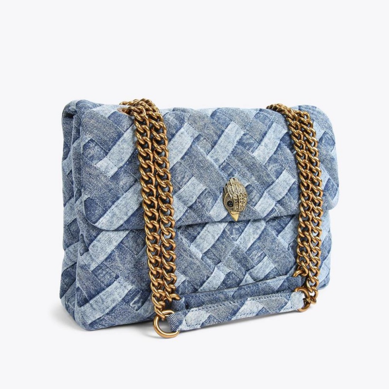 Sac Mini Kurt Geiger Large Denim Kensington Femme Bleu | MLIU-26750