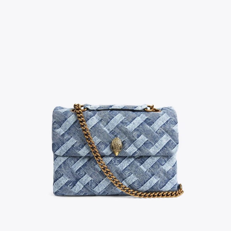 Sac Mini Kurt Geiger Large Denim Kensington Femme Bleu | MLIU-26750