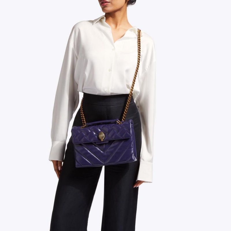 Sac Mini Kurt Geiger Leather Kensington Femme Violette | CSPM-61234