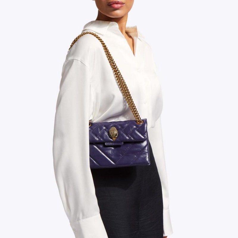 Sac Mini Kurt Geiger Leather Kensington Femme Violette | NKJS-85463