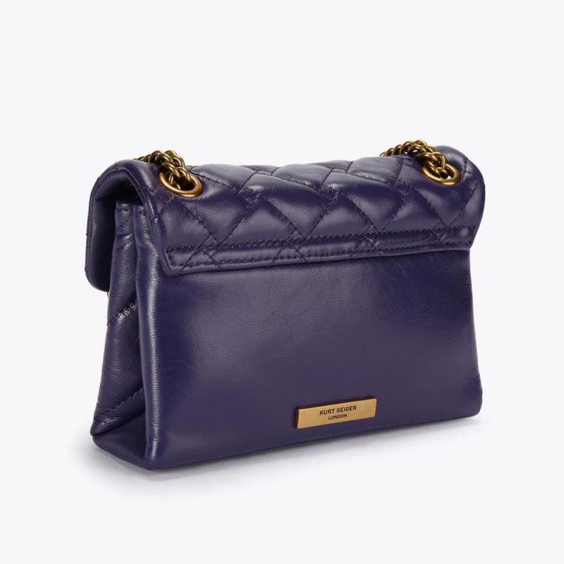 Sac Mini Kurt Geiger Leather Kensington Femme Violette | NKJS-85463