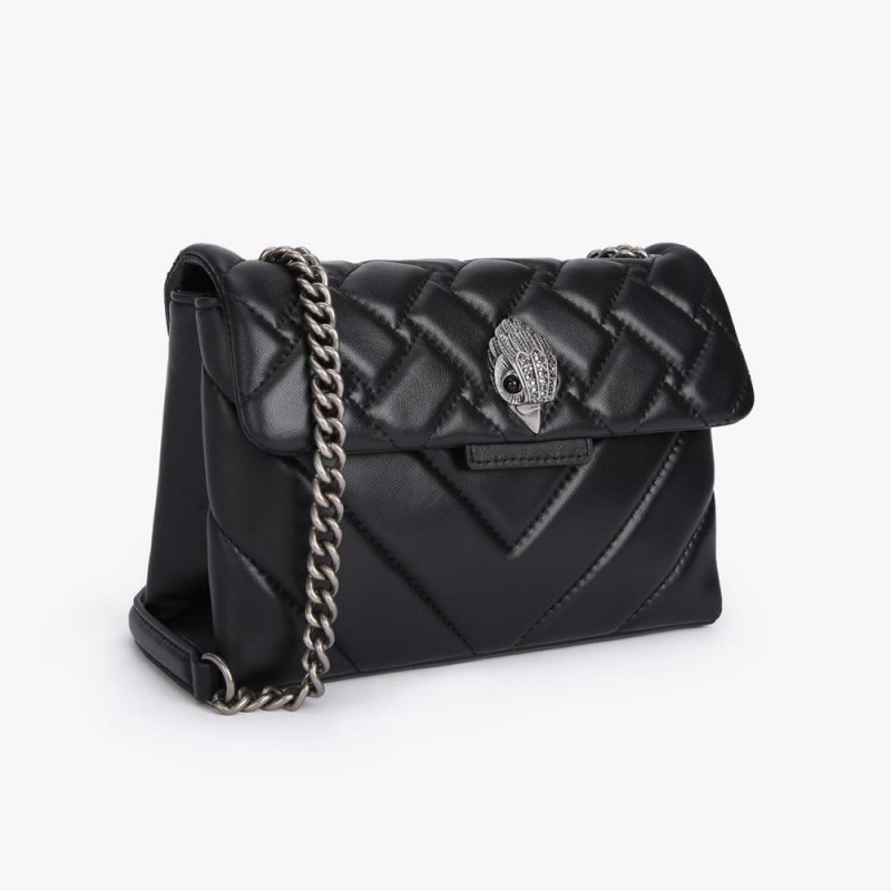 Sac Mini Kurt Geiger Medium Leather Kensington Femme Noir | VXRC-32410