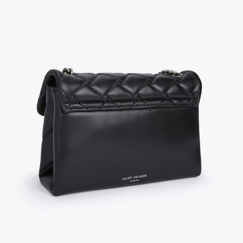 Sac Mini Kurt Geiger Medium Leather Kensington Femme Noir | VXRC-32410