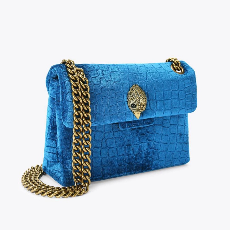 Sac Mini Kurt Geiger Velvet Kensington Femme Turquoise | VNTW-08276