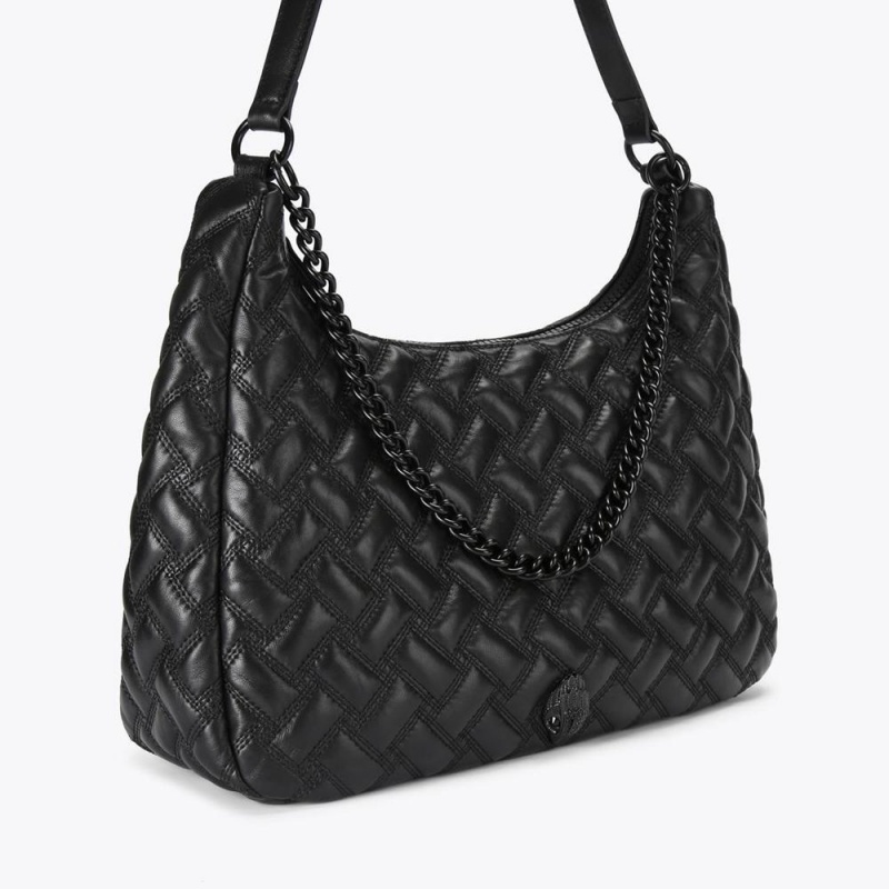 Sacs Fourre Tout Kurt Geiger Large Kensington Drench Hobo Femme Noir | HTXN-61842