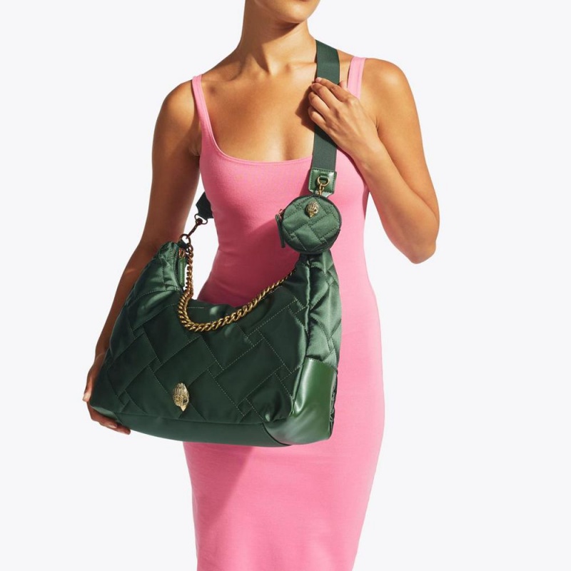 Sacs À Bandoulière Kurt Geiger Large Recycled Hobo Femme Vert Foncé | LBEC-34726