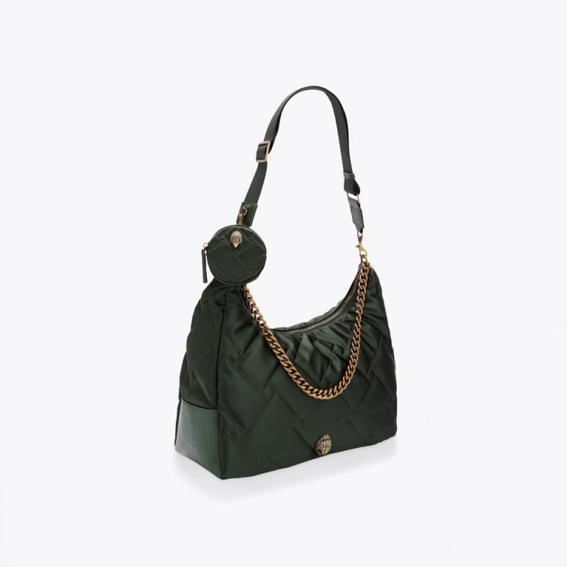 Sacs À Bandoulière Kurt Geiger Large Recycled Hobo Femme Vert Foncé | LBEC-34726