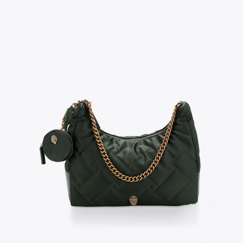 Sacs À Bandoulière Kurt Geiger Large Recycled Hobo Femme Vert Foncé | LBEC-34726