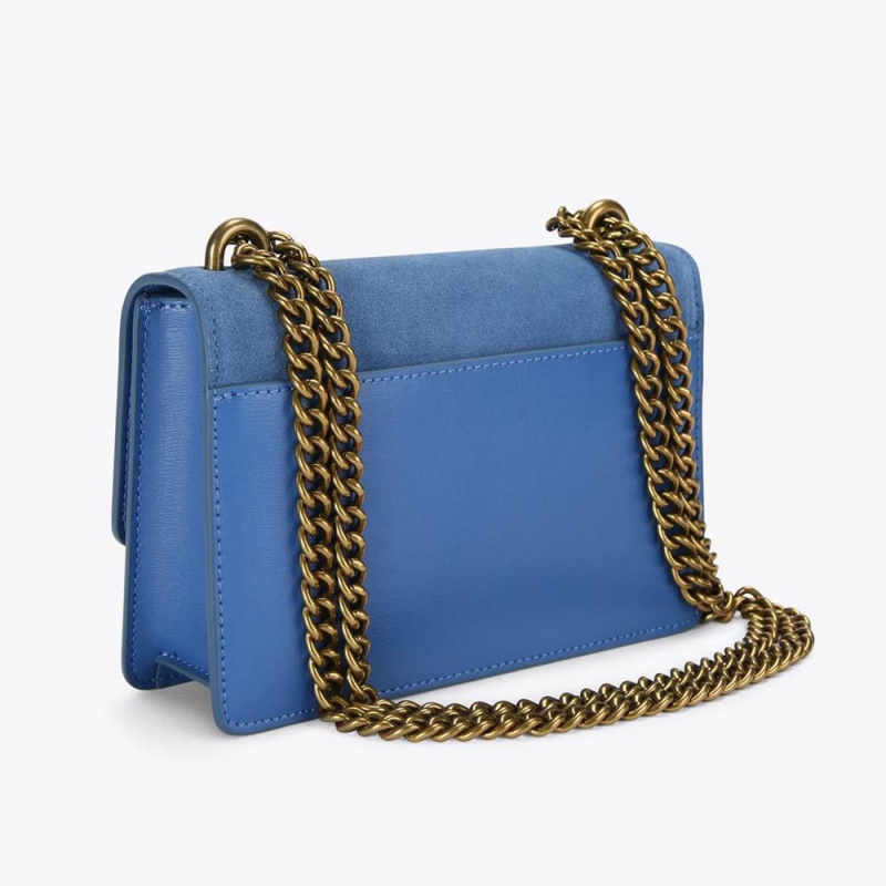 Sacs À Bandoulière Kurt Geiger Small Leather Shoreditch Femme Bleu | TQBS-46518