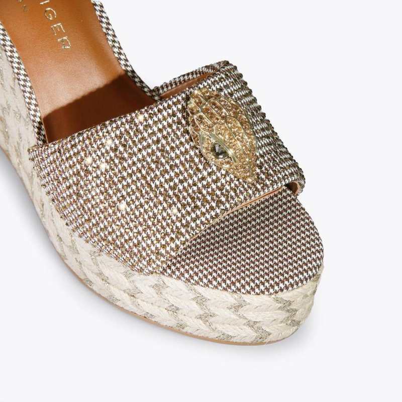 Sandale Kurt Geiger Kensington Espadrillas Wedge Femme Beige | BHFS-82931