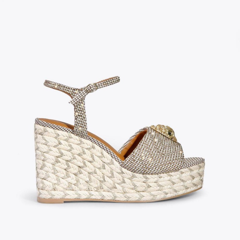 Sandale Kurt Geiger Kensington Espadrillas Wedge Femme Beige | BHFS-82931