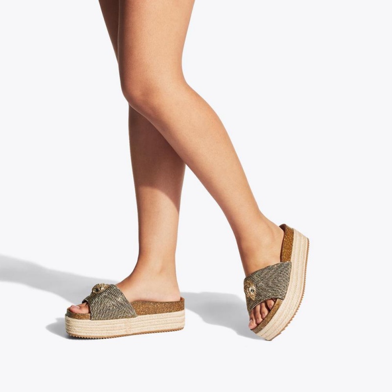 Sandale Kurt Geiger Kensington Flatform Femme Beige | EXMJ-69382