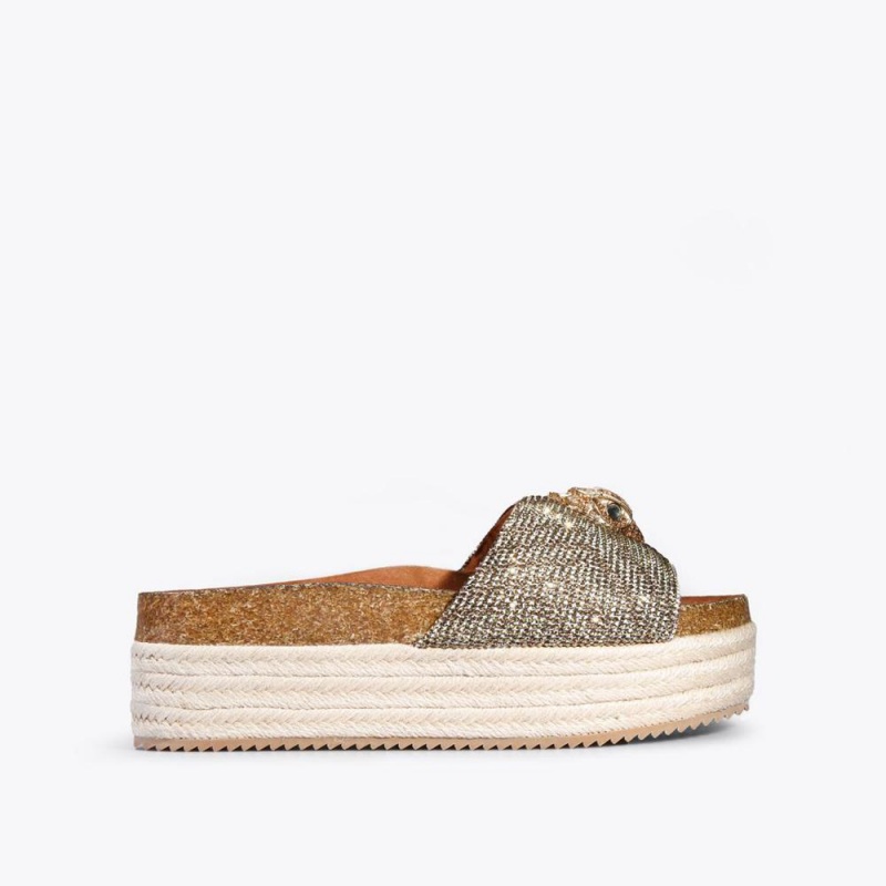 Sandale Kurt Geiger Kensington Flatform Femme Beige | EXMJ-69382