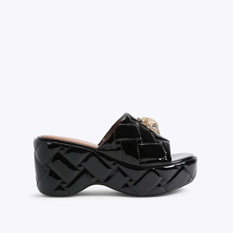 Sandale Kurt Geiger Kensington Wedge Mule Femme Noir | YFKN-47806