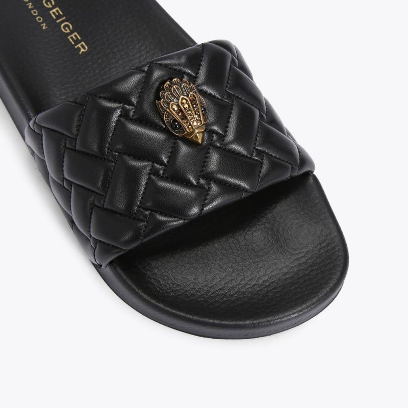 Slide Kurt Geiger Meena Eagle Femme Noir | SQAG-47302