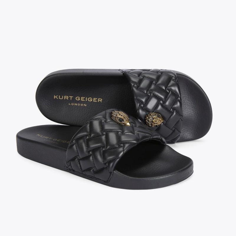 Slide Kurt Geiger Meena Eagle Femme Noir | SQAG-47302