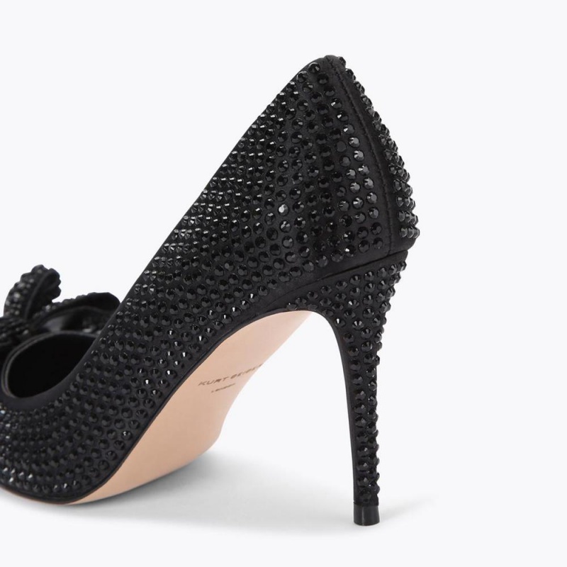 Talons Kurt Geiger Belgravia Crystal Bow Femme Noir | QZOP-03147