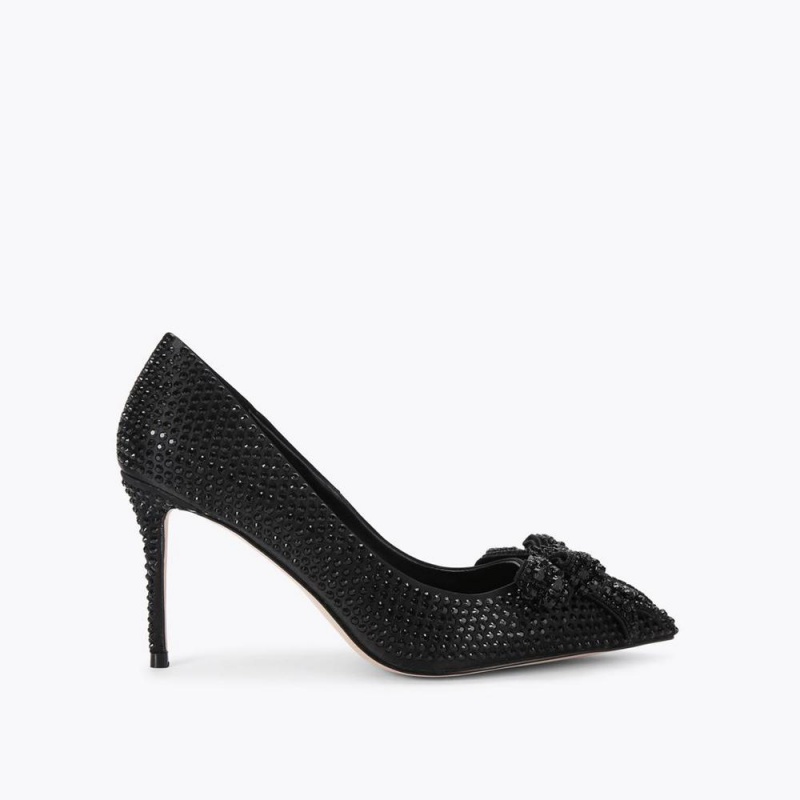 Talons Kurt Geiger Belgravia Crystal Bow Femme Noir | QZOP-03147